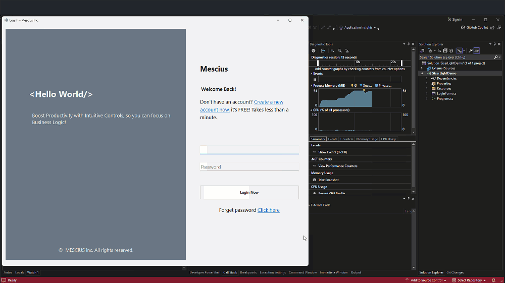 WinForms SizerLight