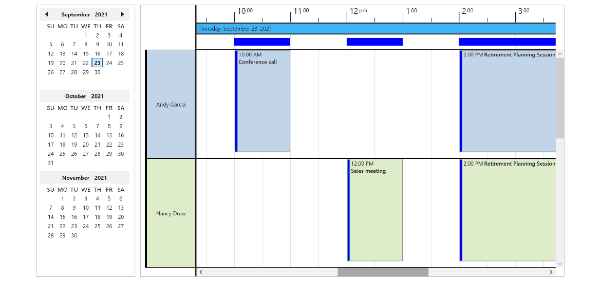 WPF Scheduler