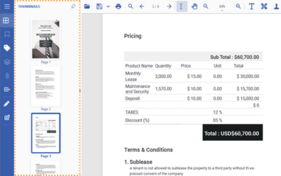 Navigation PDF Page Thumbnails in Client-Side JS PDF Viewer