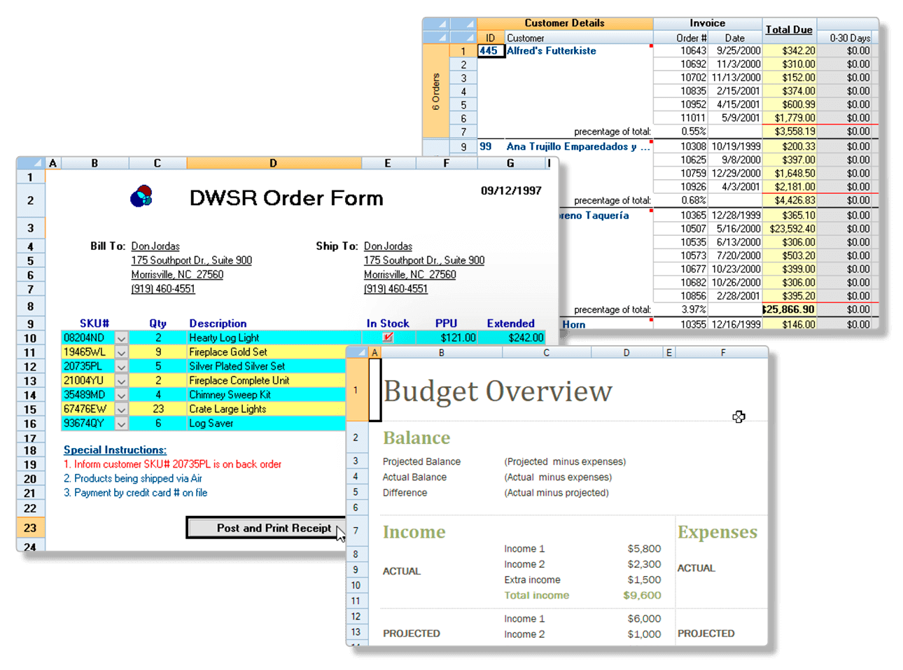 Spread COM Spreadsheet