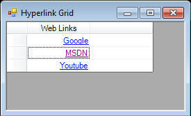 Image showing a FlexGrid with a hyperlink inside that has a changed color highlighting that the link has already been clicked once before
