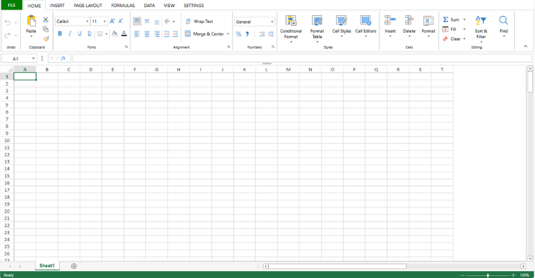 JavaScript Spreadsheet Designer - Classic Theme