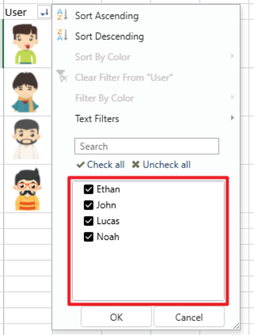 Picture in Cell, with Filtering based on alt text
