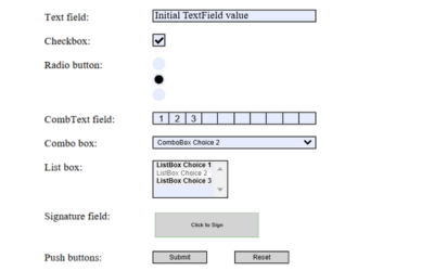 Create Interactive PDF Form Fields using JS API