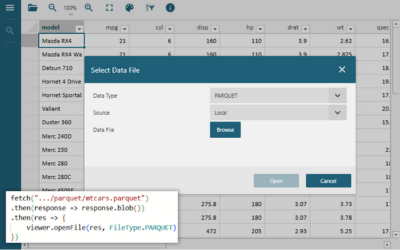 Open and explore Apache Parquet files in JS web apps | Developer Solution