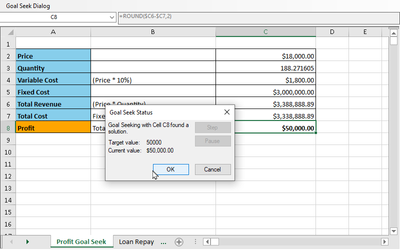 Set What-If Analysis in .NET Spreadsheets
