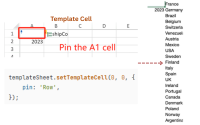 Pin Static Cells in JavaScript Spreadsheet Reports