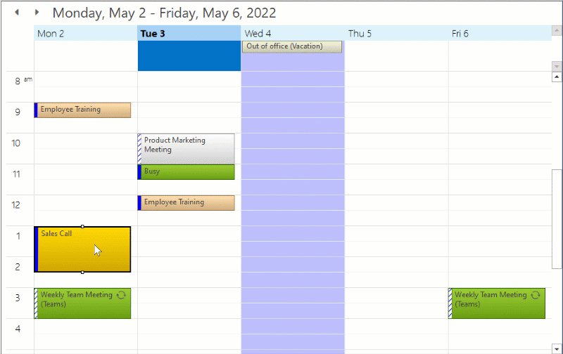 WinForms Schedule Drag and Drop