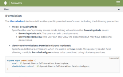 Set granular editing & viewing permissions in collaborative JS spreadsheets