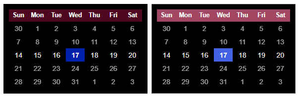 High Contrast Calendar