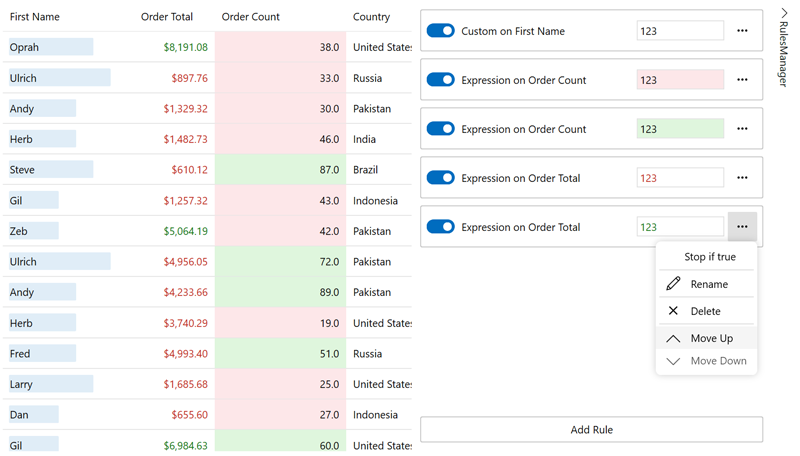 WPF Rules Manager UI