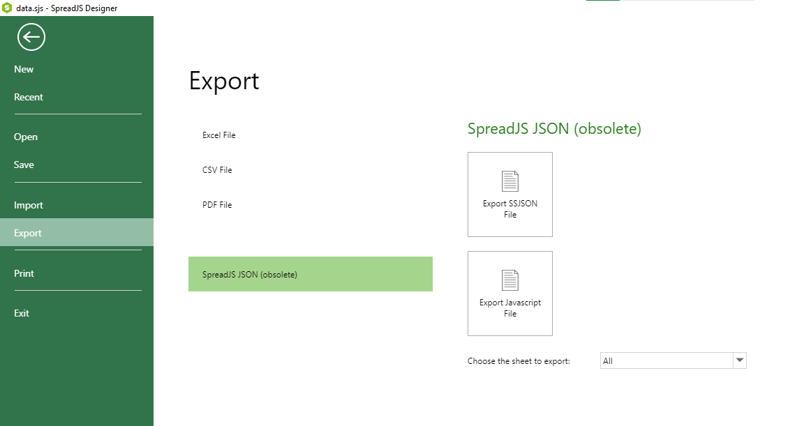 Export JavaScript Files