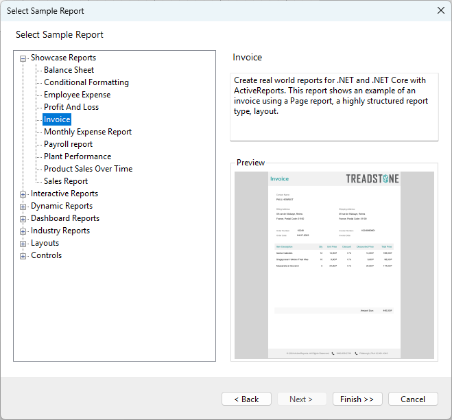 Sample Reports