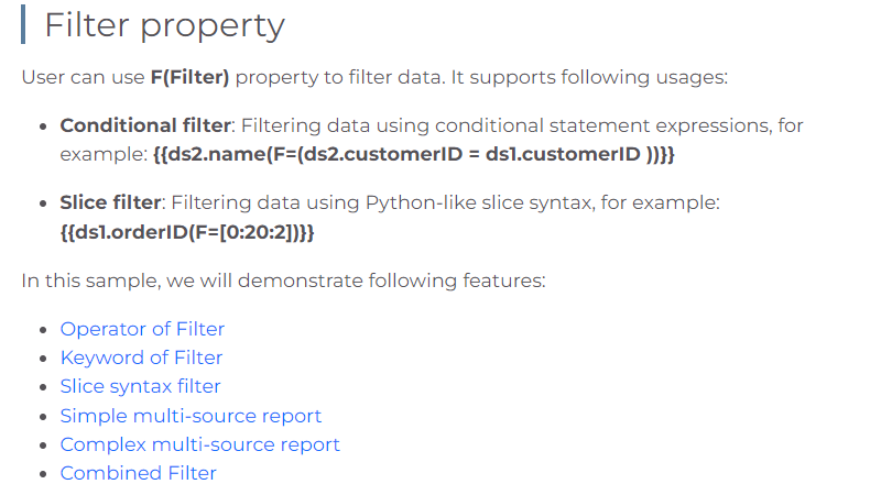 Filter data from single/multiple data sources programatically