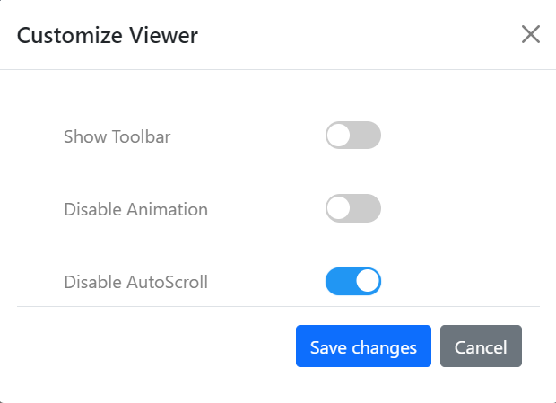 Customize Viewer with the Disable AutoScroll button clicked