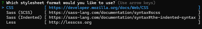 terminal stylesheet format selector