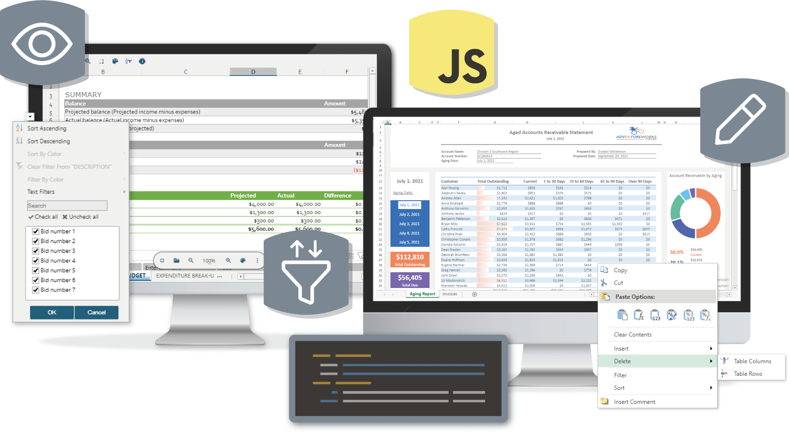 Enable Data File Viewing with DsDataViewer, or Add Data File Editing using SpreadJS