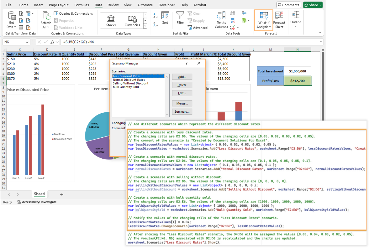 Add What-If Analysis to Excel files