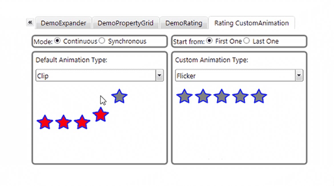WPF Rating Control Animation