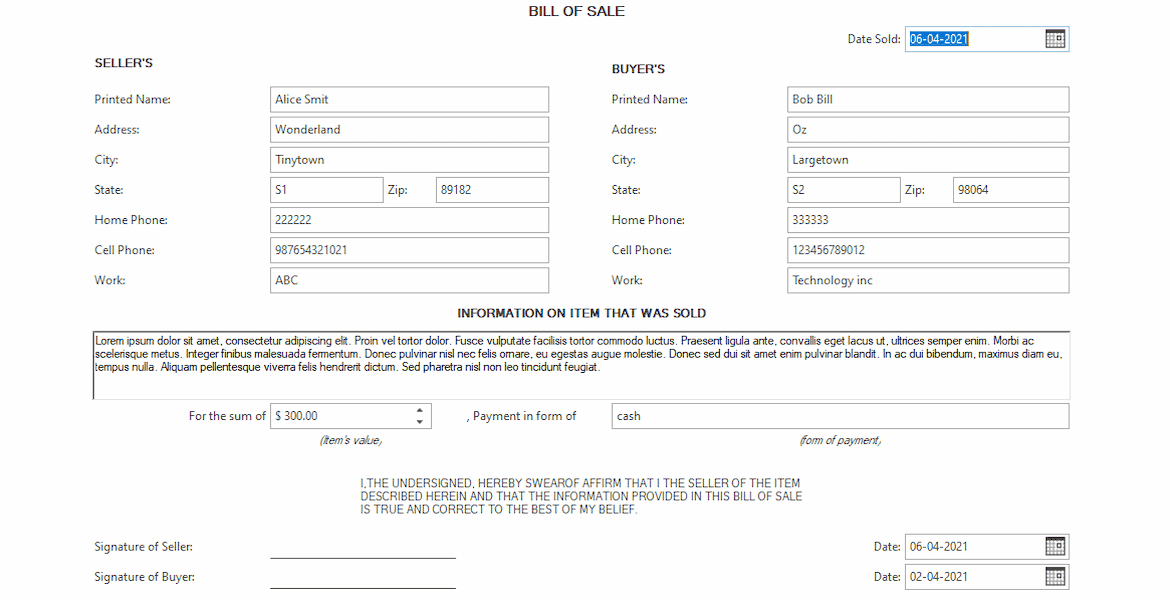 .NET Input Form Layout