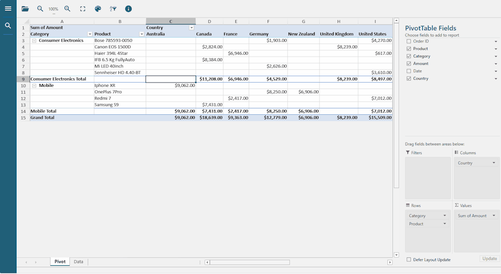 Pivot Table Field Settings | JavaScript Developer UI/UX Solution