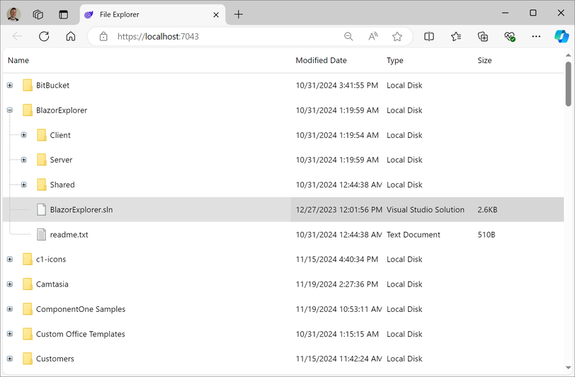 .NET TreeGrid Control