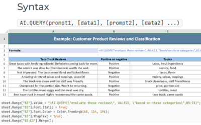 .NET Server-Side Excel API AI Function - AI.QUERY