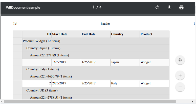 WPF DataGrid PDF Export