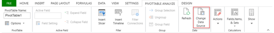 Support to dynamically change JavaScript Pivot Tables data source