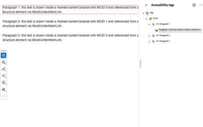 Programmatically Access a PDF Structure using a JS PDF API Library