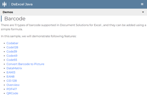 Programmatically add Barcodes to Excel files using Java API