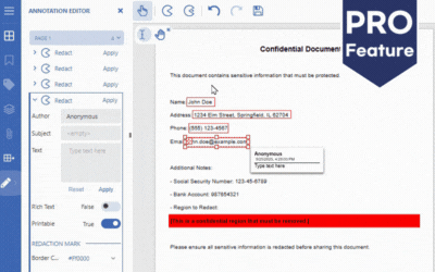 Allow users to Redact PDF Content from JavaScript Web Applications