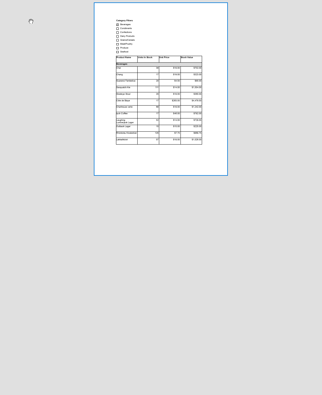 .NET Report Filtering