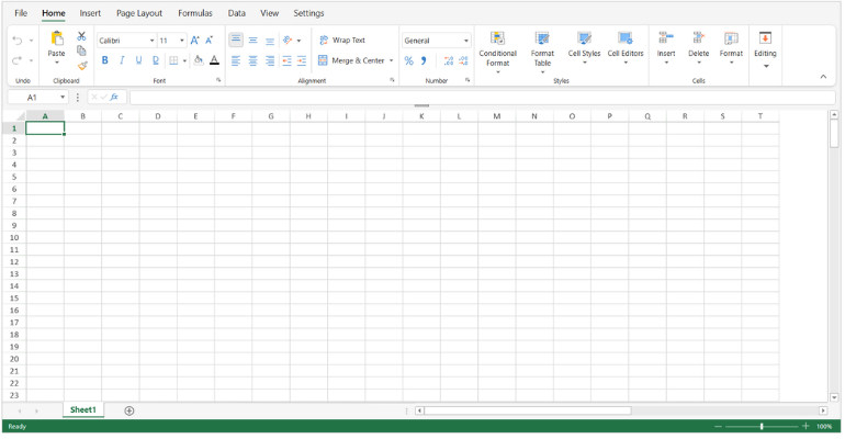 JavaScript Spreadsheet Designer - Light Theme