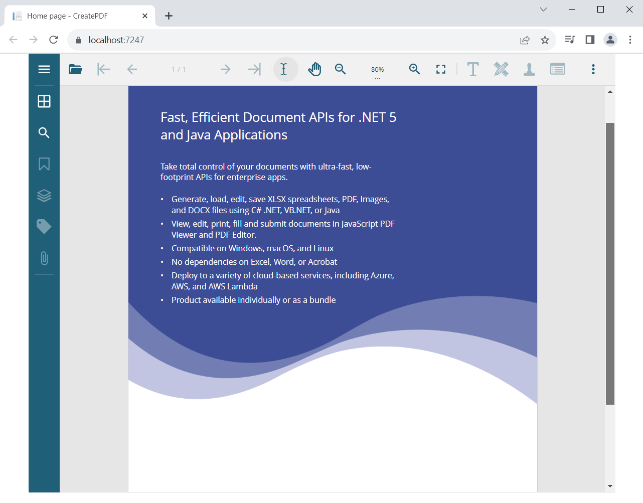 ASP.NET Core pdf viewer