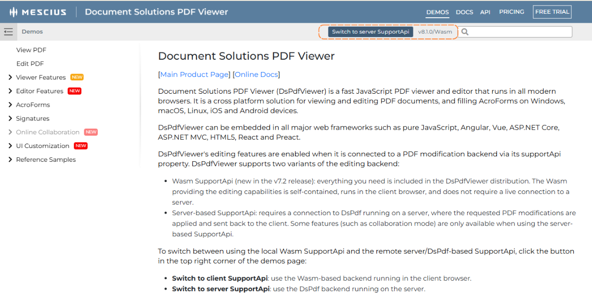 Wasm JavaScript PDF Viewer