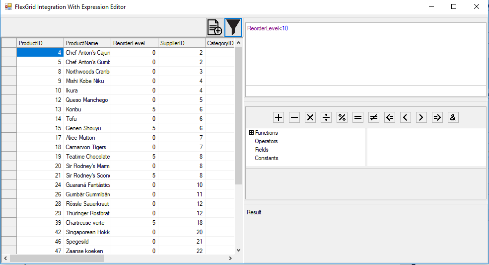 WinForms Datagrid Integration