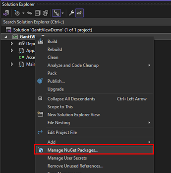 Manage nuget packages