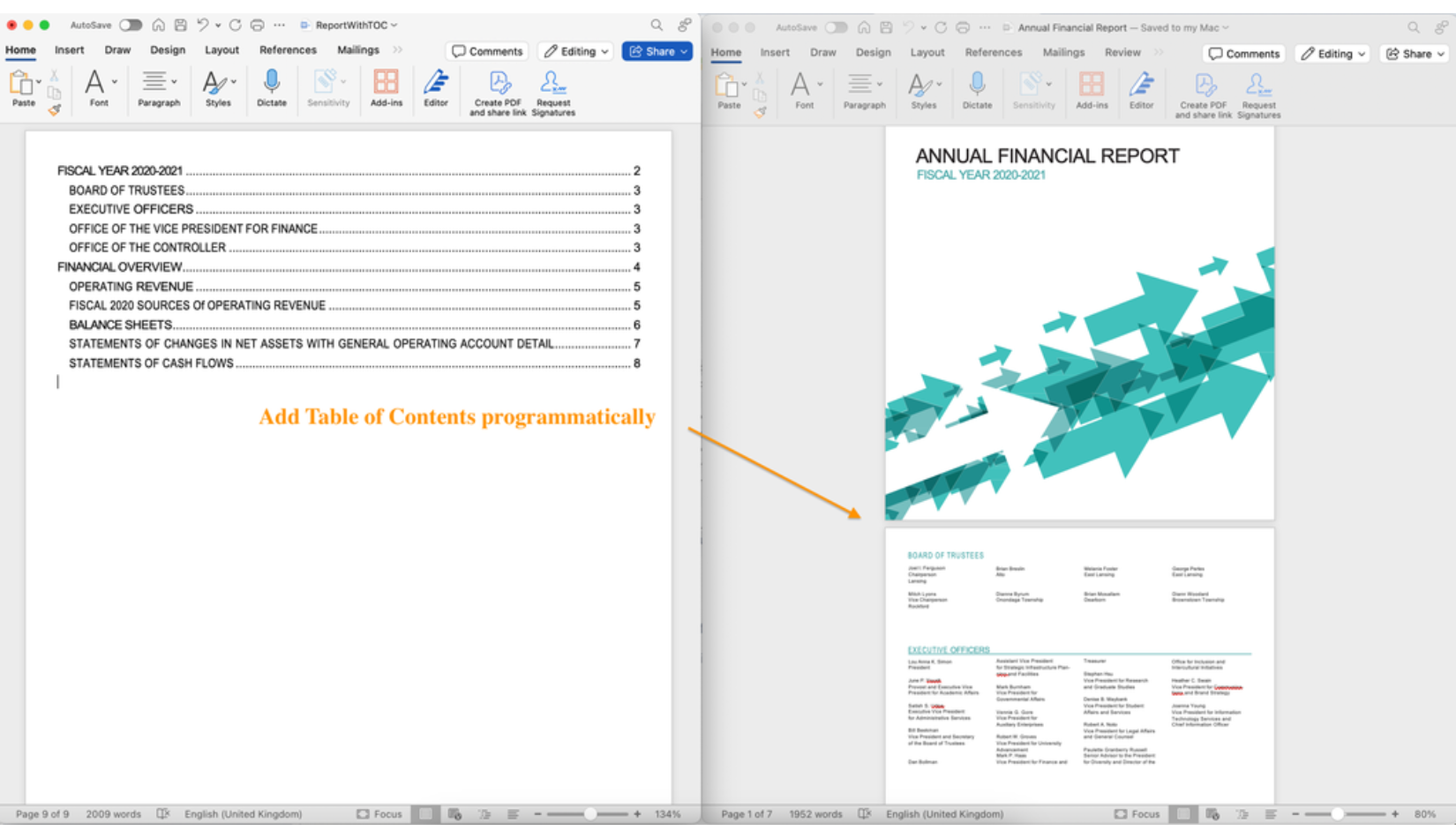 Programmatically Add Table of Contents to DOCX Files using C-Sharp (C#)