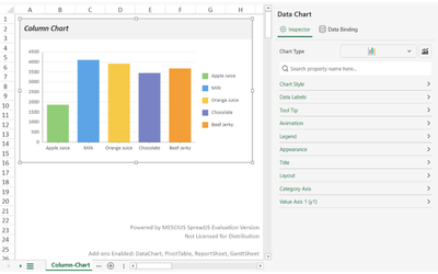DataChart Designer | JavaScript Spreadsheet Advance Data-Driven Chart Add-On