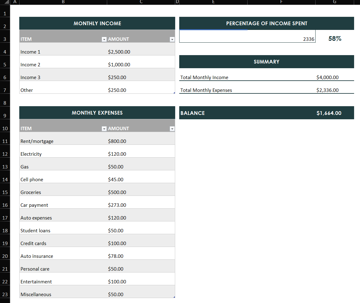 Example Adding Borders and Stylesusing Java Excel API