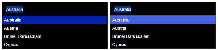 High Contrast AutoComplete