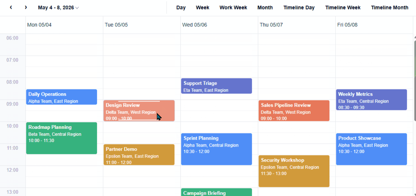 JavaScript Calendar control