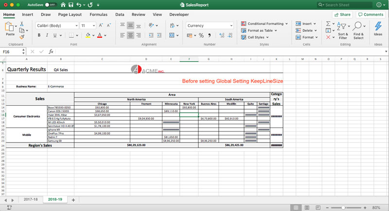 Global Settings in Templates using GrapeCity Documents for Excel Java v3.1