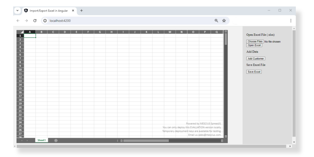 Import/Export Excel/XLSX Angular Application