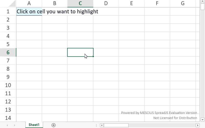 Customize JavaScript Spreadsheet Cell Focus Styling