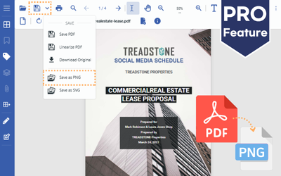 JavaScript PDF Viewer | Save PDF to PNG image client-side