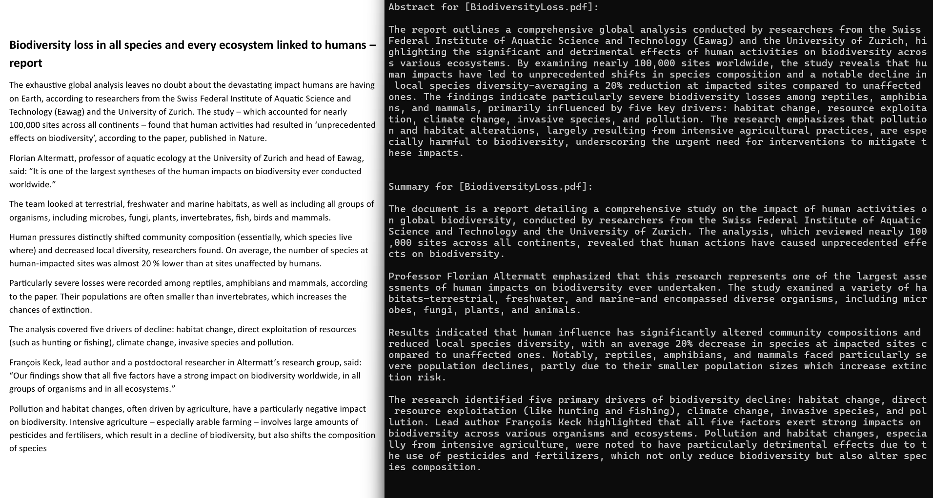 Programmatically Generate a PDF Document Summary using DsPdfAI in C# or VB