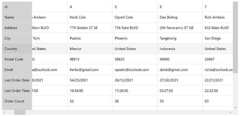 WPF Transposed DataGrid