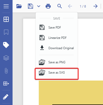 JavaScript Wasm PDF Viewer supports export to SVG